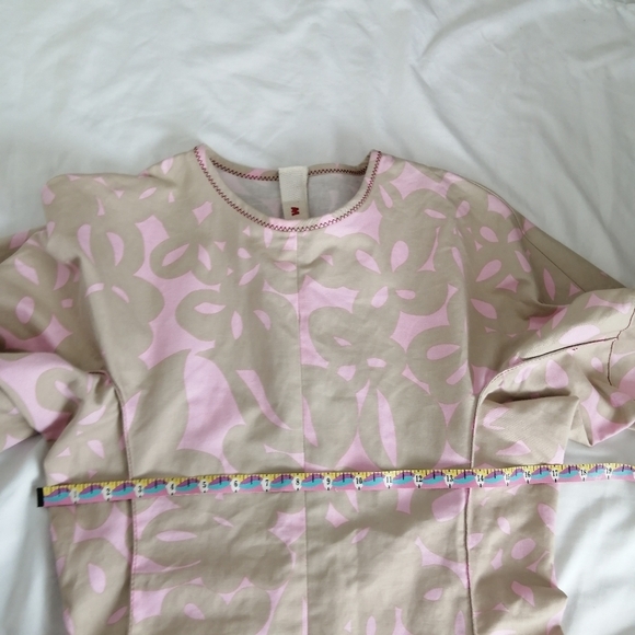 Marni Resort Cotton and Linen Blouse Balloon Sleeves Tan Pink 40 IT | 4 US - Picture 16 of 17